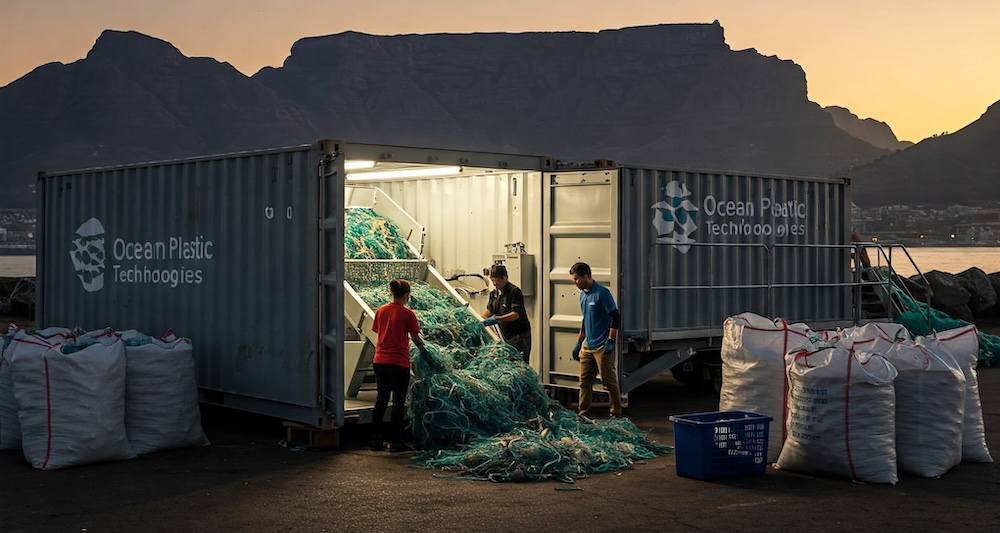 First fishing net recycling facility