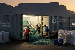 First fishing net recycling facility