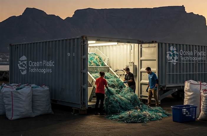 First fishing net recycling facility