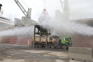 Curbing harmful dust in port