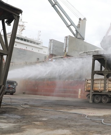 Curbing harmful dust in port