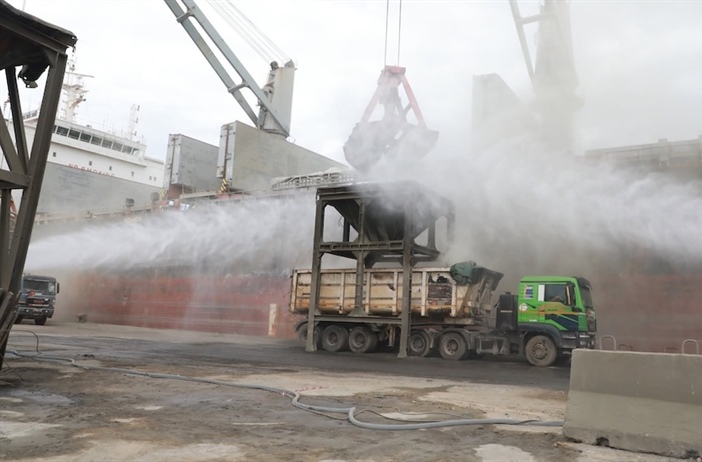 Curbing harmful dust in port