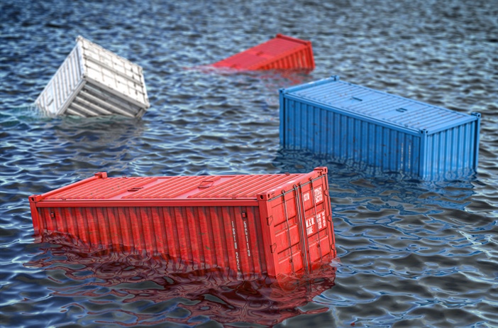 Weather conditions cause container loss