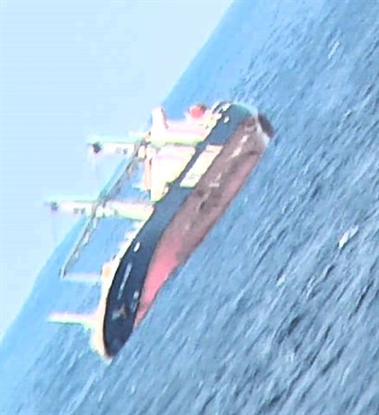 Fertilizer spills from stricken vessel