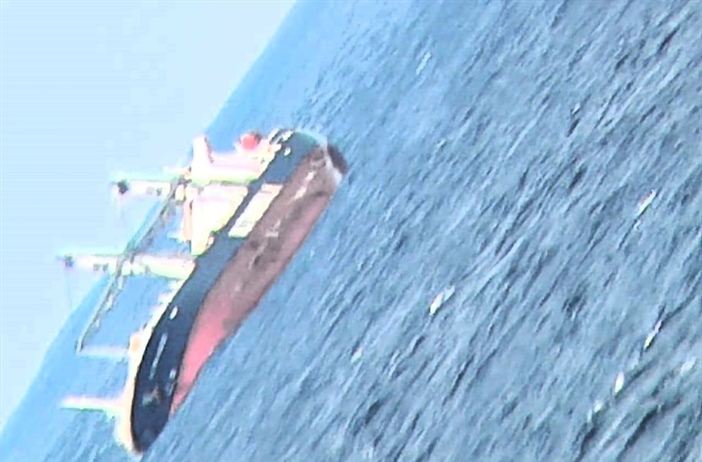 Fertilizer spills from stricken vessel