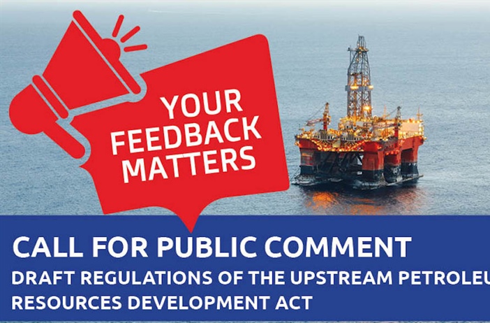 Public comment invited on Upstream Petroleum Act