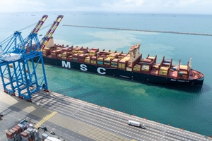 Mega ship docks in Ghana