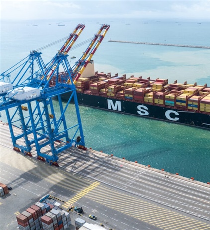 Mega ship docks in Ghana